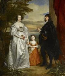 James, séptimo conde de Derby, su señora y su hijo